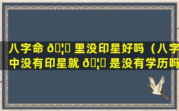 八字命 🦍 里没印星好吗（八字中没有印星就 🦟 是没有学历吗）